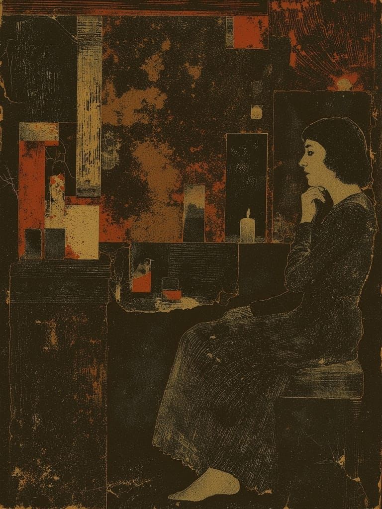 Parisian Chanteuse in Candlelit Cafe