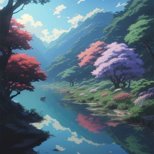Anime Key Visual in Studio Ghibli Style