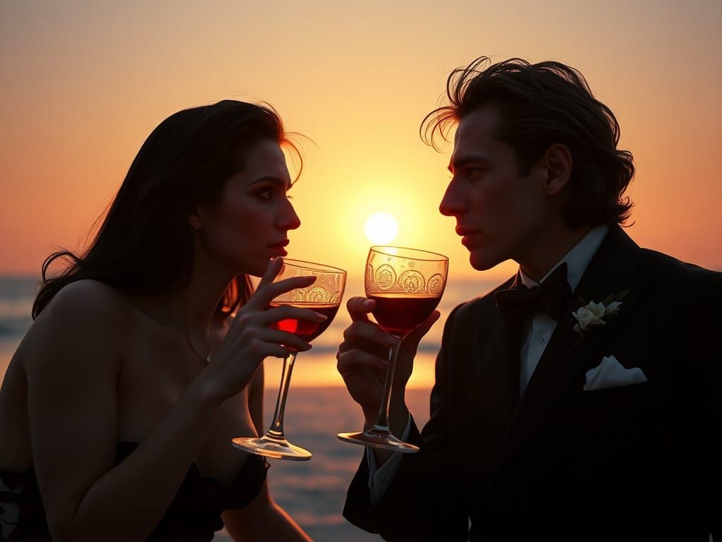 Vampires Bask in Luxury on the Beach, Shielded from Sunlight