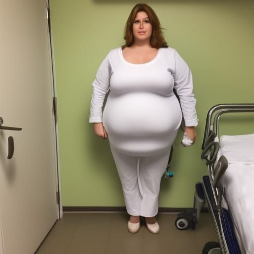 Attractive Plus-Size Nurse in Hospital Setting