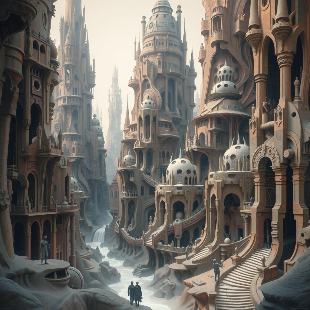 Majestic Alien Artifact on Mars in Sci-Fi Style