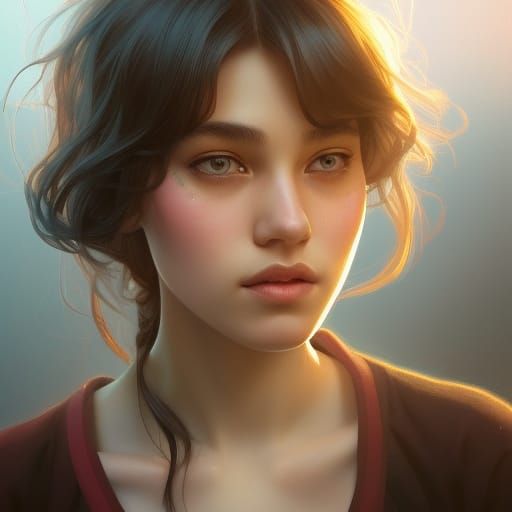 Detailed Portrait of a Cute College Teenager