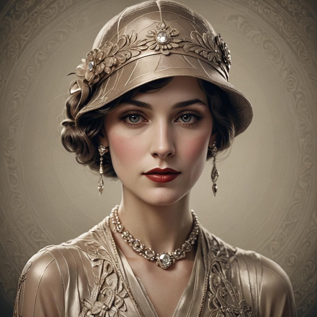 1920s Fashionable Woman Portrait in 8K
