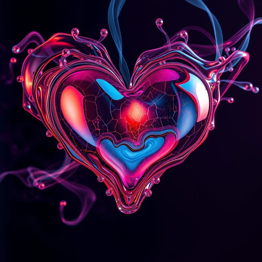 Surrealist Heart Composition in Avant-Garde Style