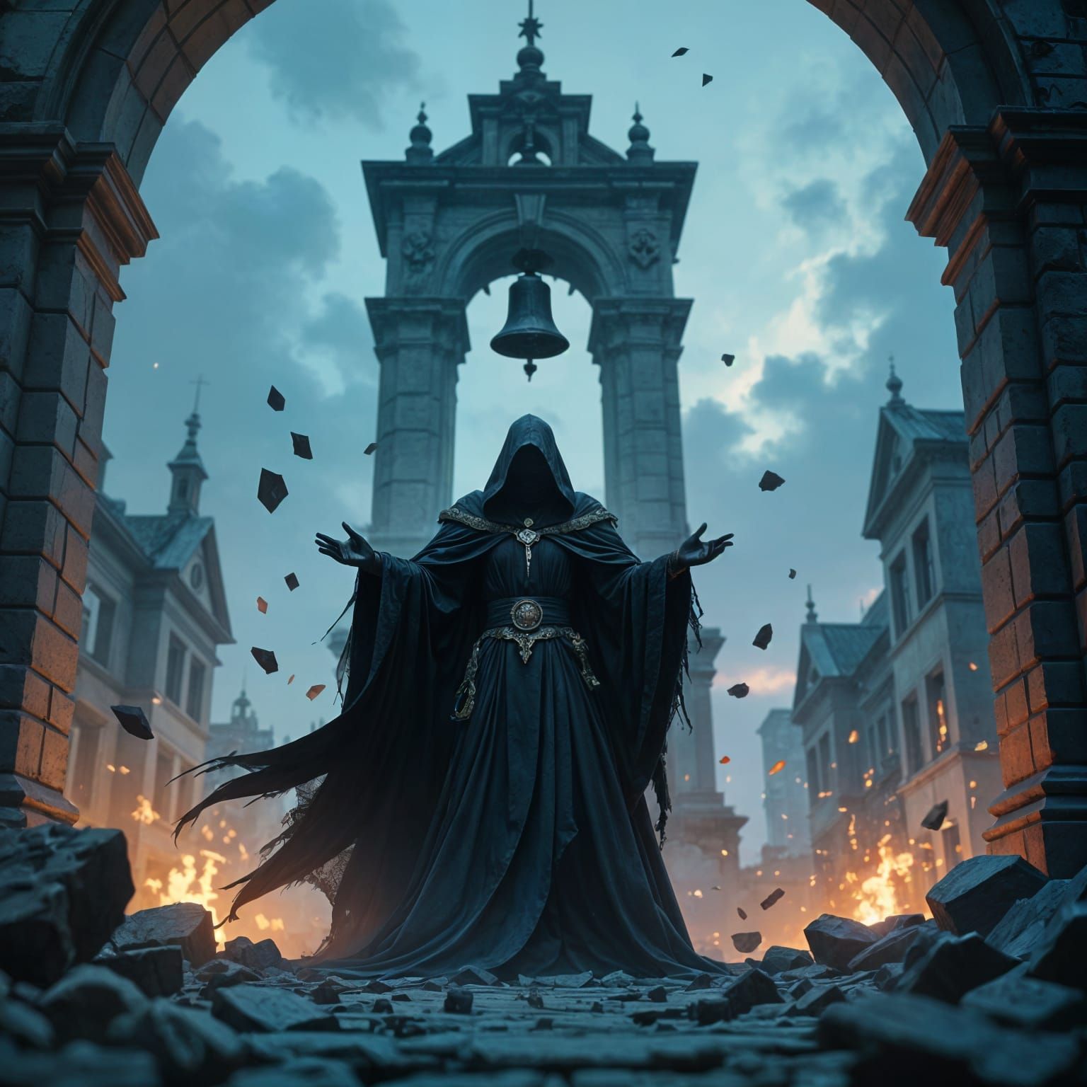 The Bellringer: Sound Wave Supervillain in Digital Painting