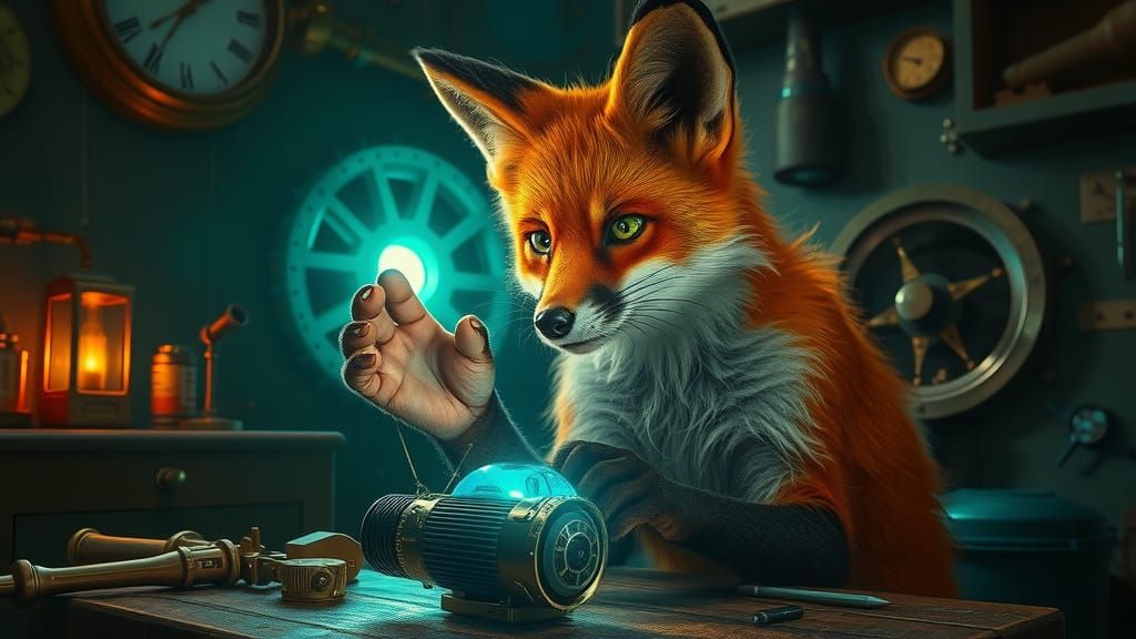 Steampunk Fox Tinkerer in Triumph