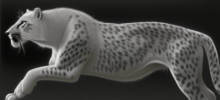 Panther with White Rosettes and Cheetah Mane