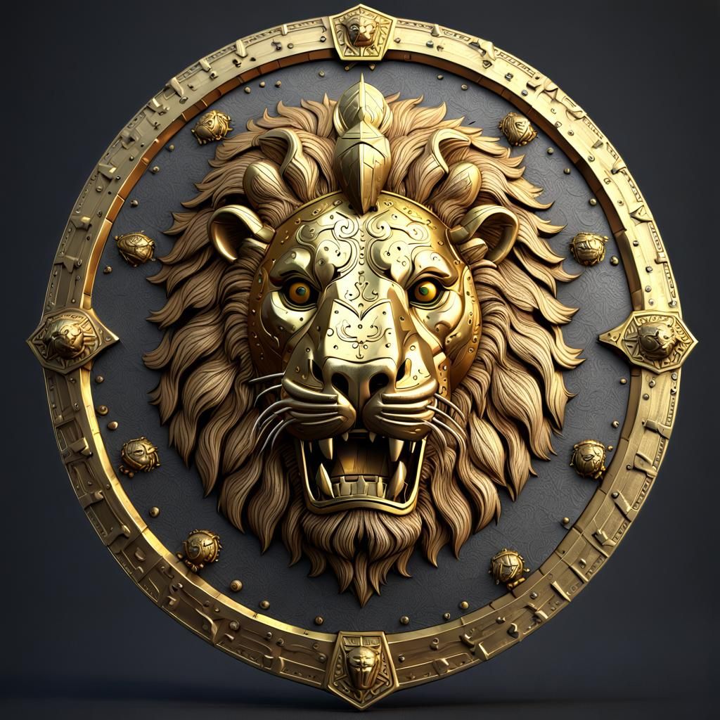 Soldier with Lion Shield in Ultra Detail