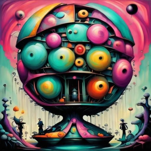 Fountain—Surreal DreamShaped Synthwave Cyber Dark Whimsy