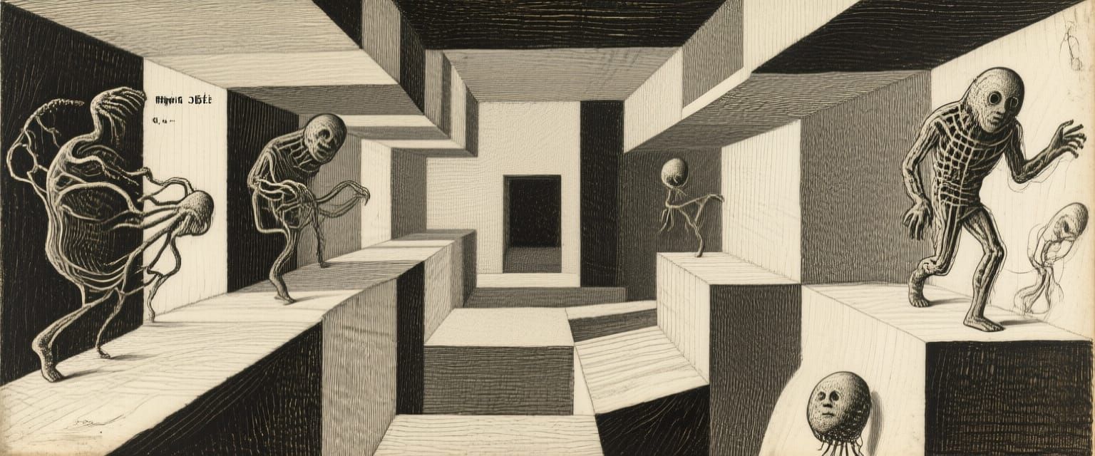 Tyranny and Mutation Art: Giotto, Gorey, Escher Styles