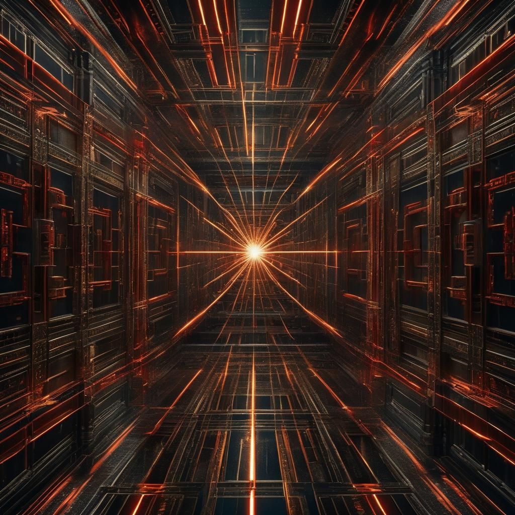 Gilded Mirrors Reflecting Laser Beams in HDR