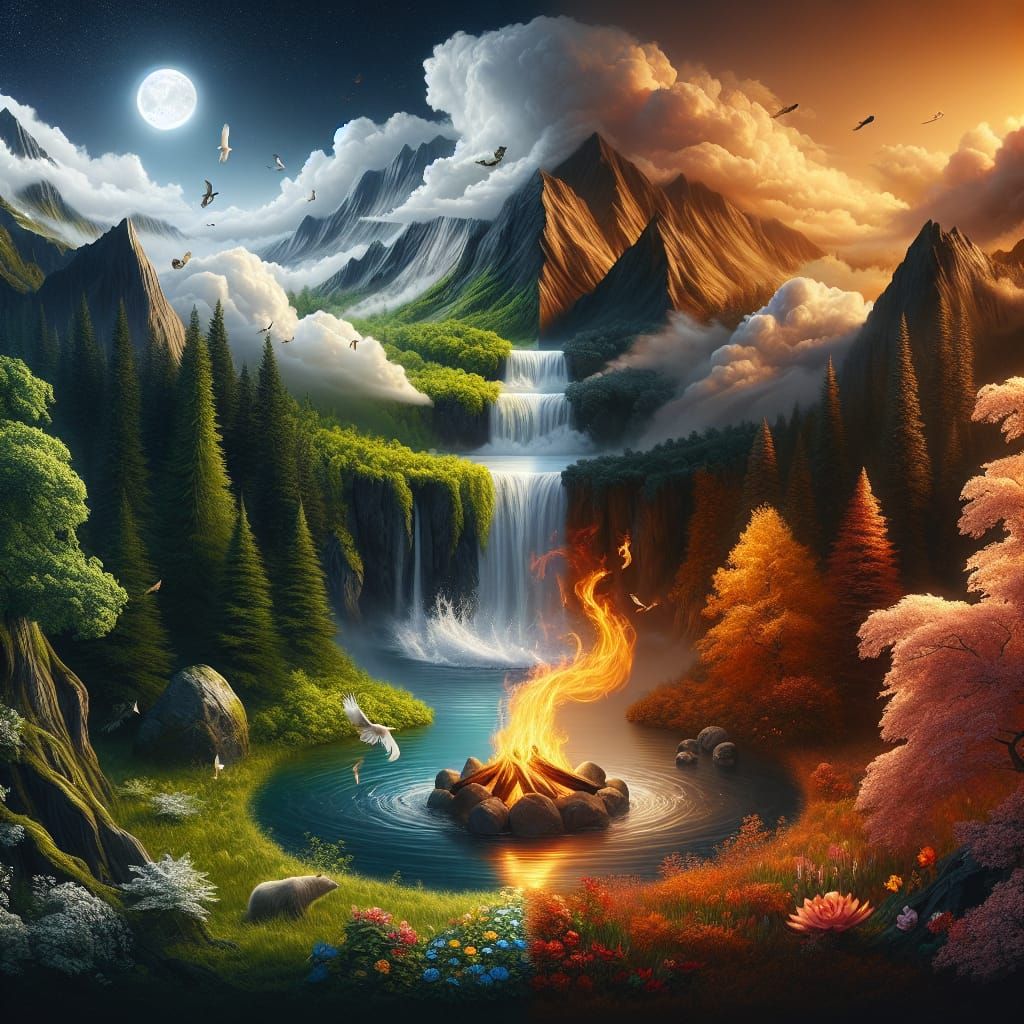 earth, water, fire, and air