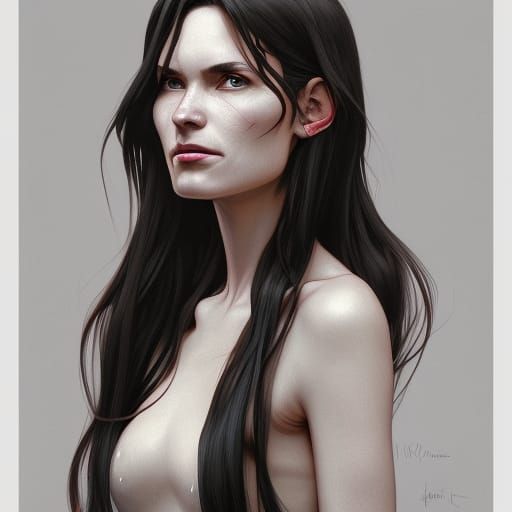 Detailed Portrait of Marceline in Art Nouveau Style