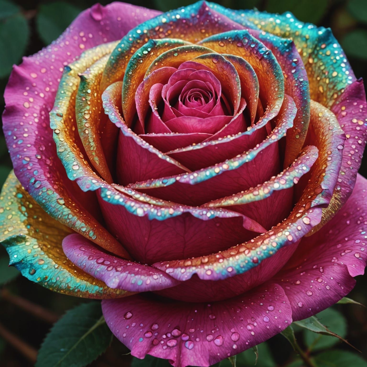 Shimmering Rose Composed of Every Color