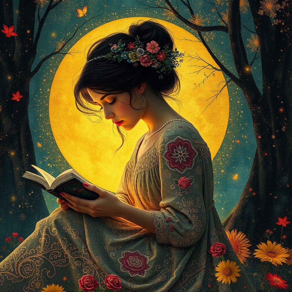 Fairytale Reader in Pointillist Photography