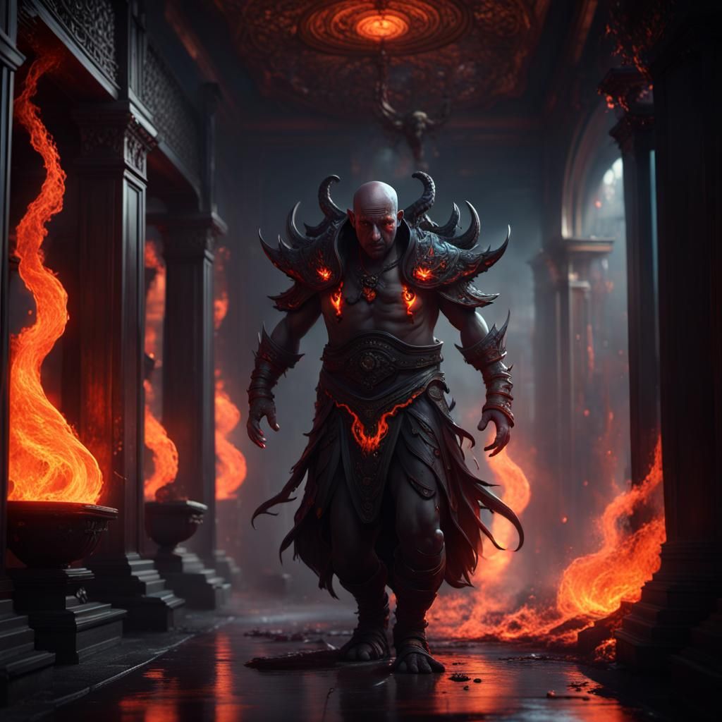 Chaos gnome in hell's mansion.