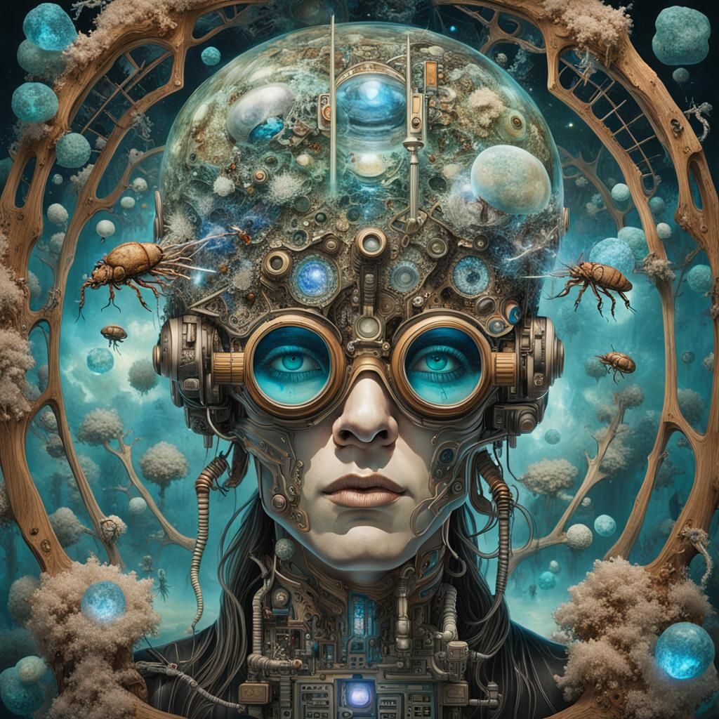 Ethereal Figures in Sunset Galaxy: Surrealist Art