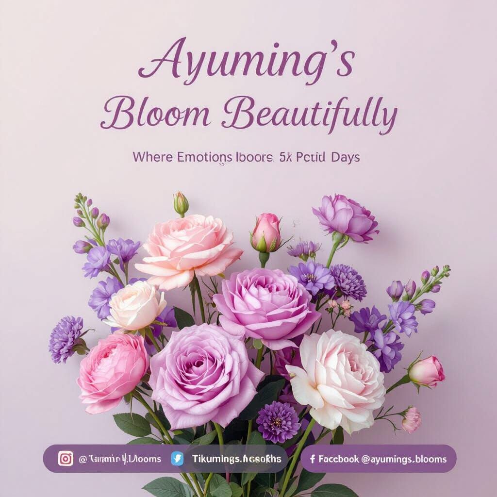 Elegant Pastel Purple Florist Poster with Subtle Floral Acce...