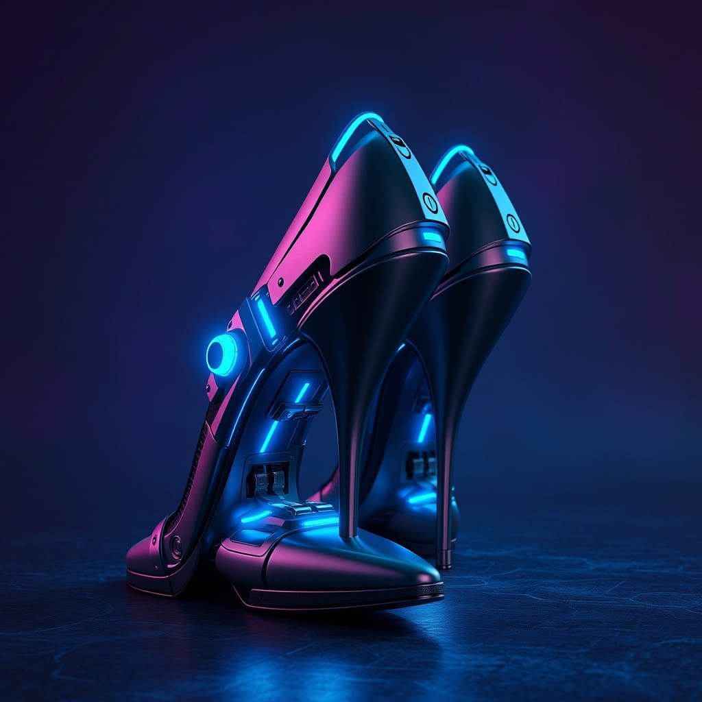 Sleek Robotic Heels in Luxury Futuristic Style