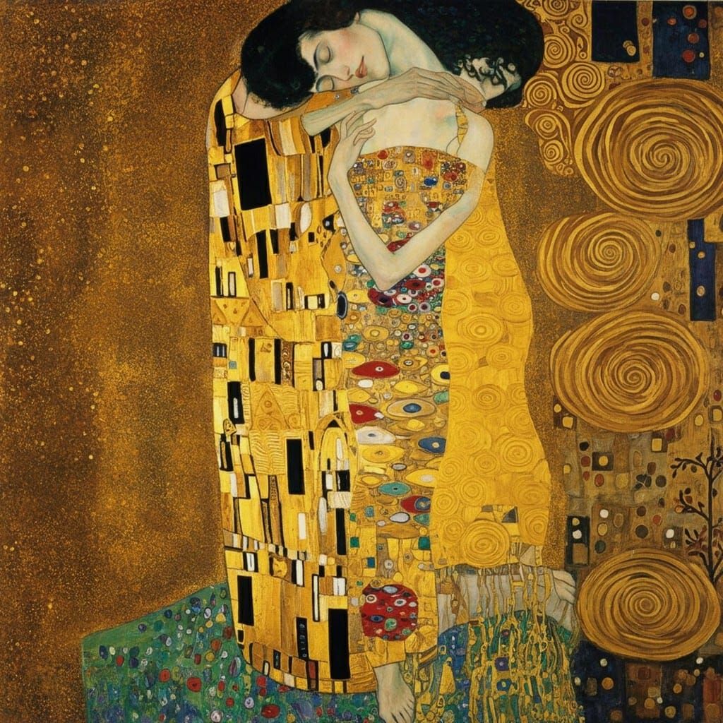 Gustav Klimt (Symbolism)
A dreamlike scene with figures floa...