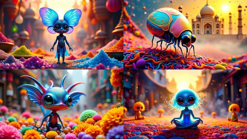 Cosmic Traveler in Indian Landscapes