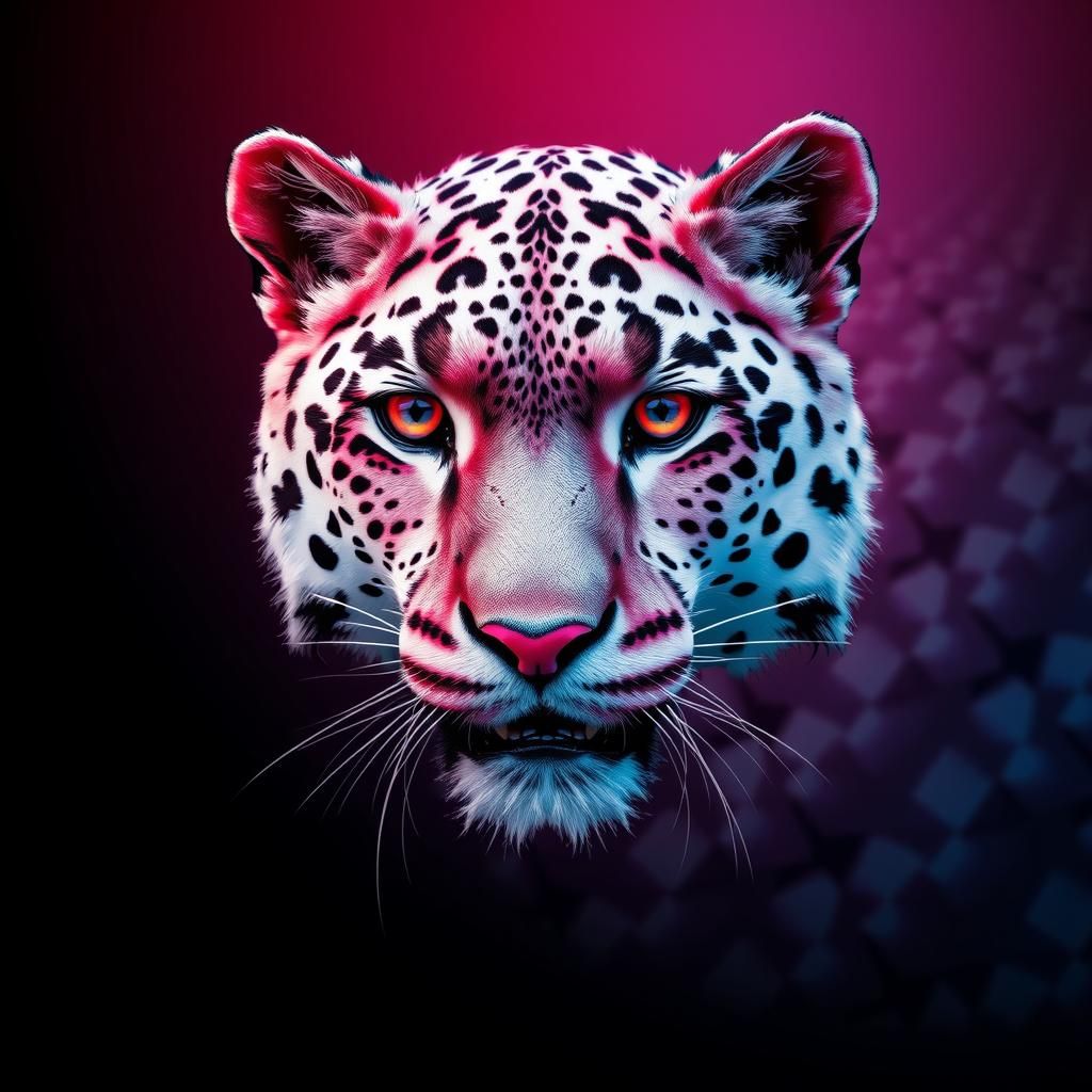 Sacred Geometry Fractal Transforming to Snow Leopard