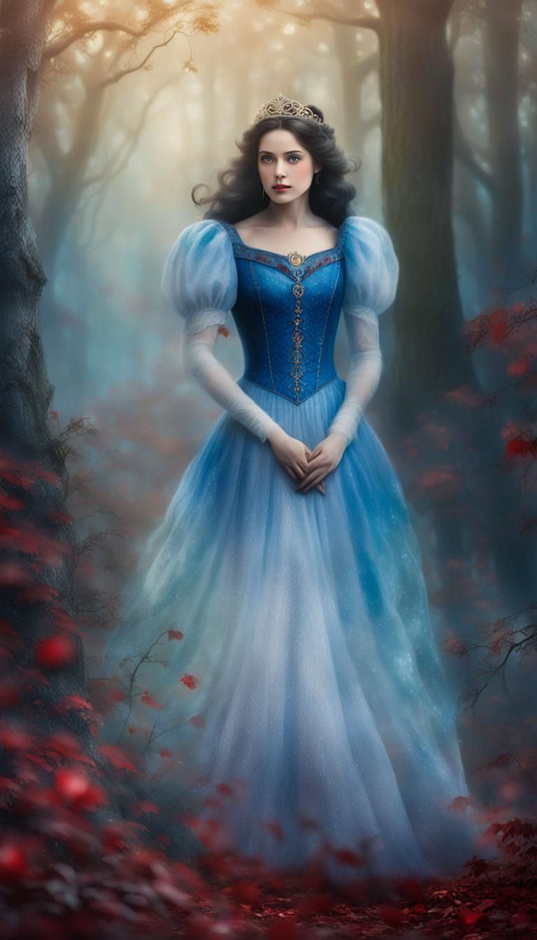 Snow White in Misty Forest, Fantasy Portrait