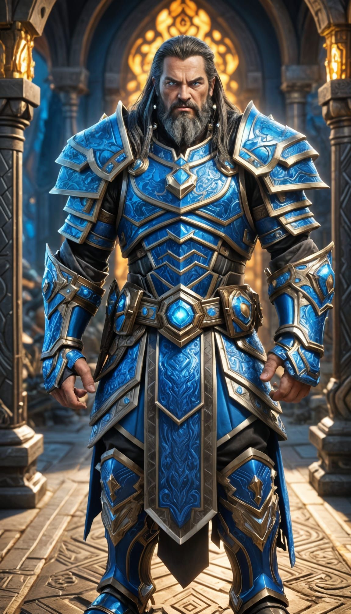 Hyperrealistic Portrait of a Powerful Armored King