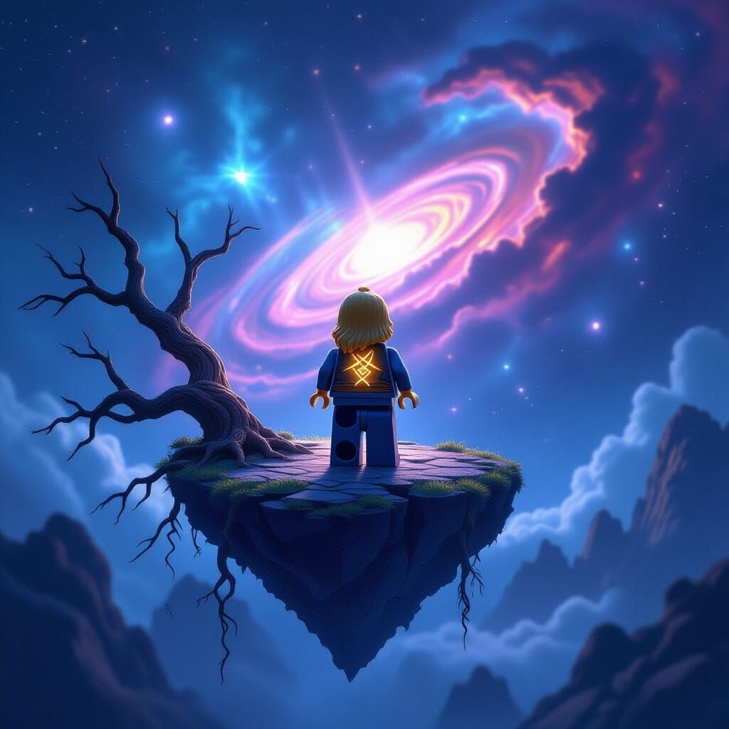 Ancient He-Man Lego Figure on Floating Island