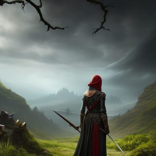 mysterious hooded female medieval fantasy