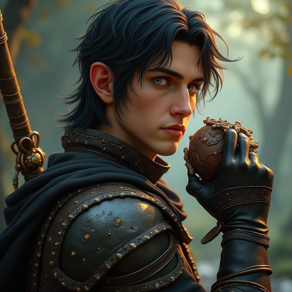 Elegant High-Elf Artificer in Majestic Fantasy Armor