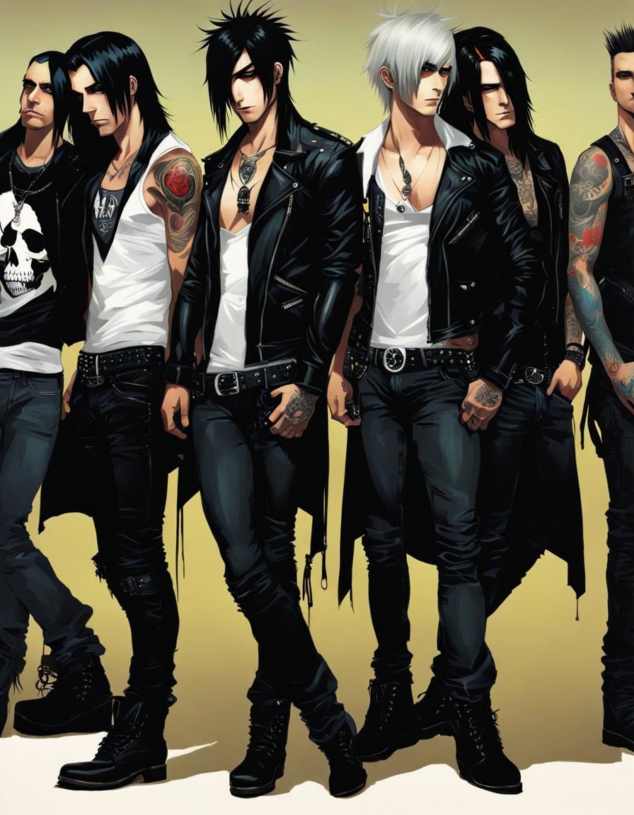 Emo Goth Male Figure with Tattoos