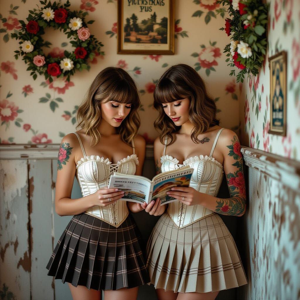 Intimate Scene of Two Women Reading