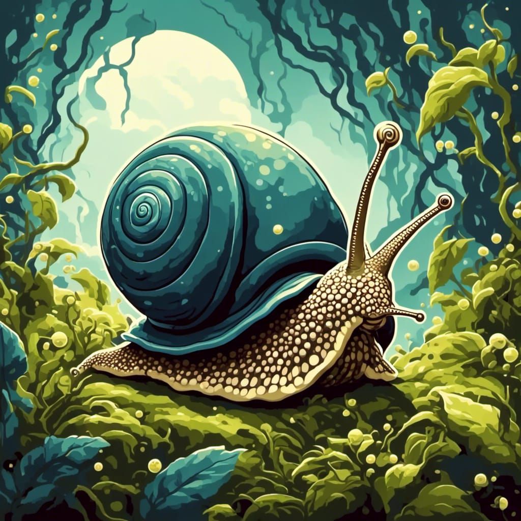 Minimalist Snail Illustration in Superflat Style