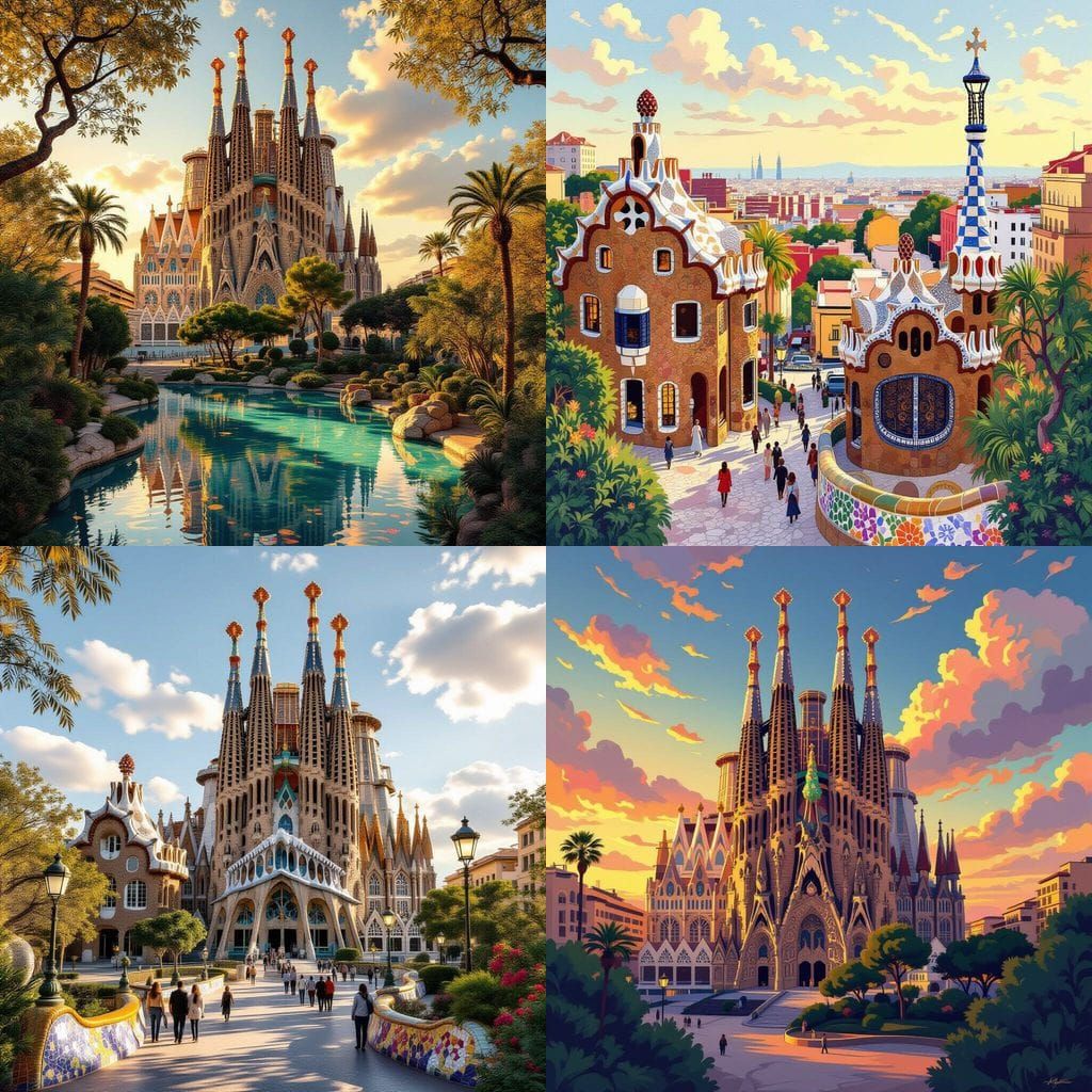 Art Nouveau Cityscape Inspired by Gaudi's Vision