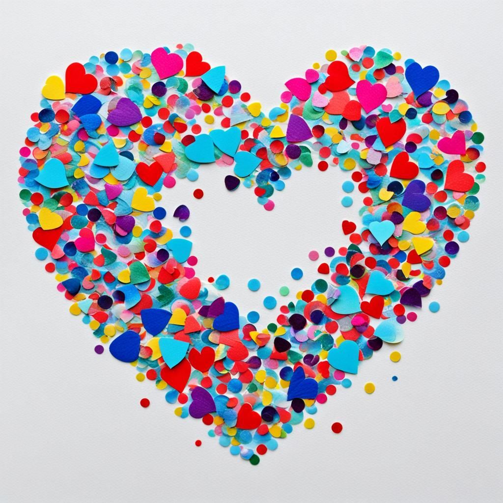 Confetti Heart Art