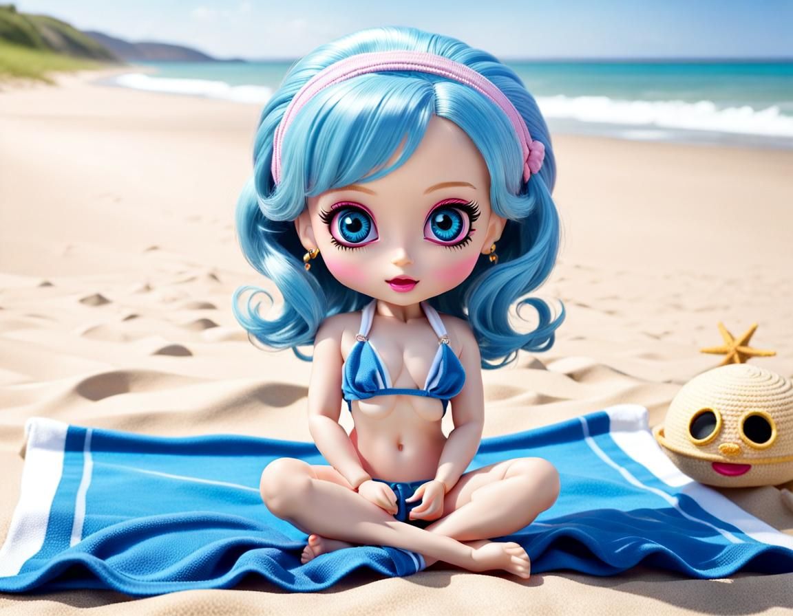 Barbie in Chibi Style at the Beach