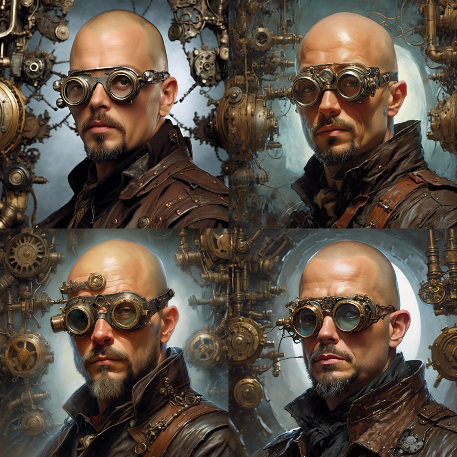 Steampunk Man Portrait in Rutkowski Style