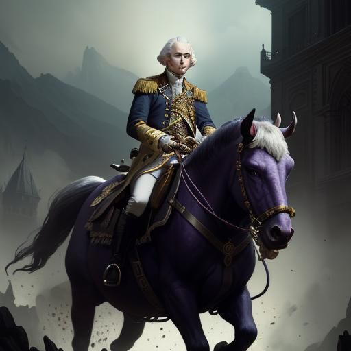 George Washington Rides a Bull, Dark Fantasy Art