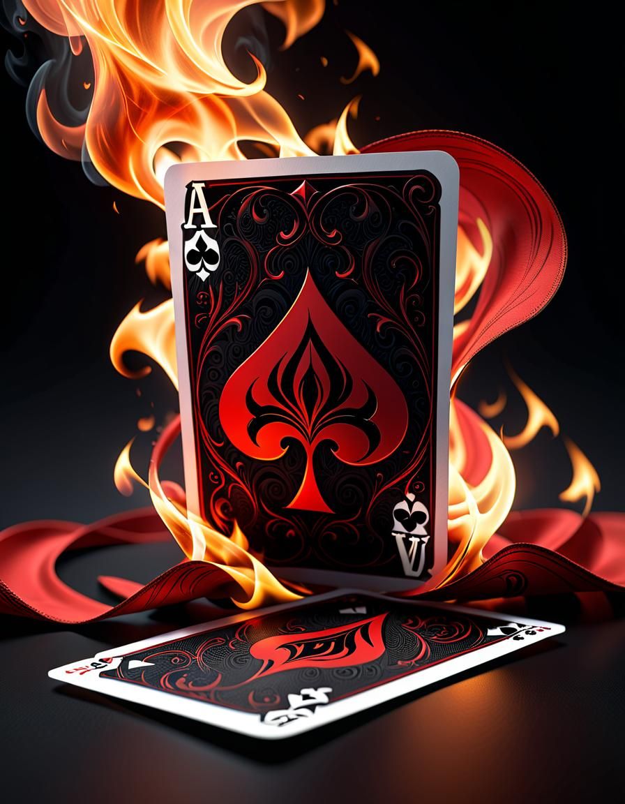 Playing Card Jack in Flaming Vortex Style