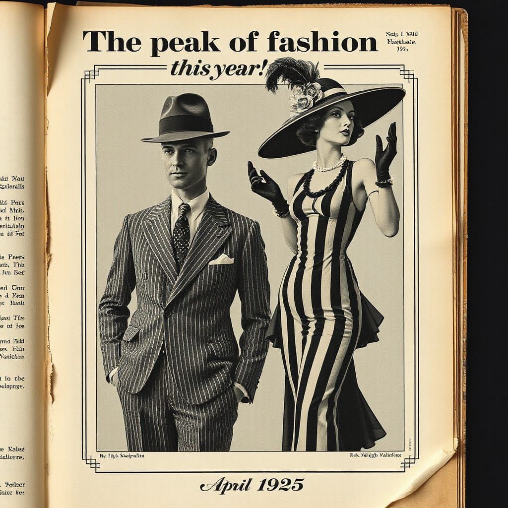 Vintage Fashion Dreamscape in Art Deco Style