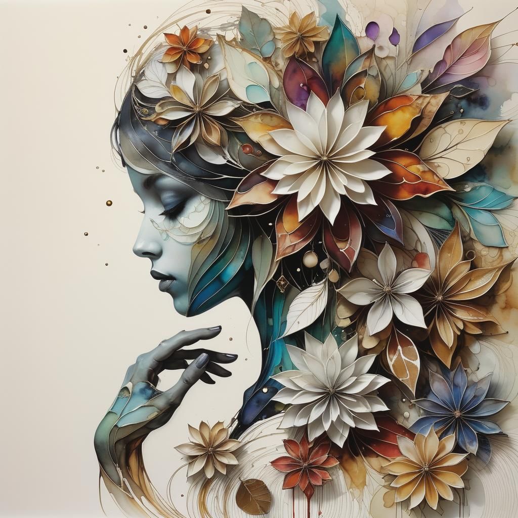 Magical Arabesque in Alcohol Ink with Triadic Colors