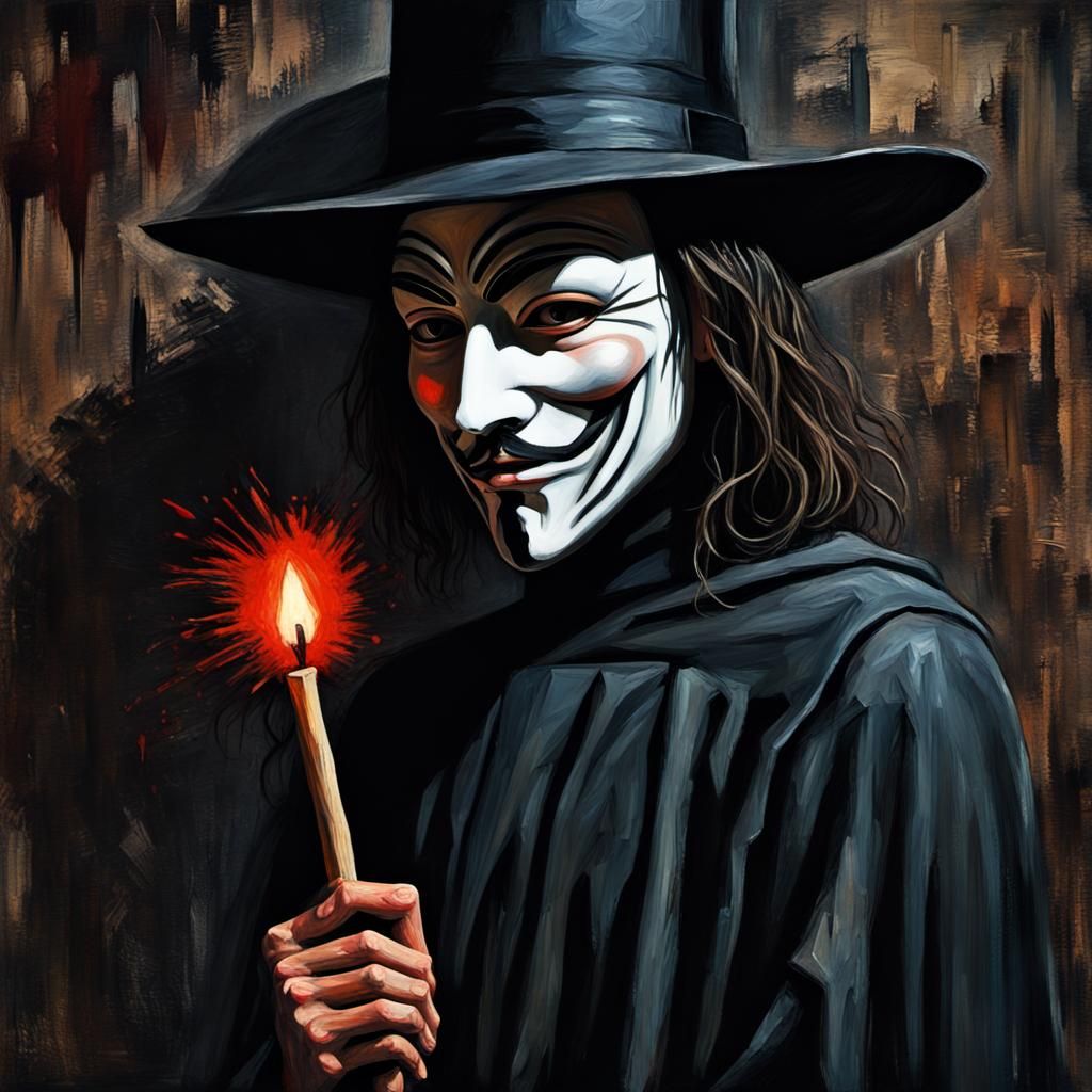 Grotesque V for Vendetta: Gothic Impressionist Art