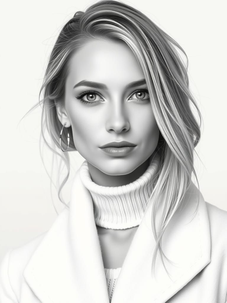 Elegant Portrait of Norwegian Woman in Minimalist Style