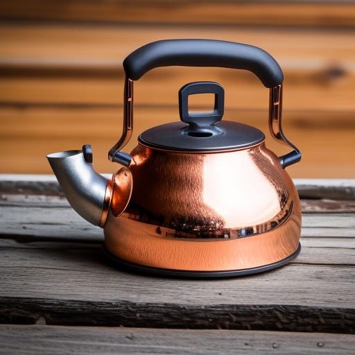 Steampunk Copper Kettle with Gears