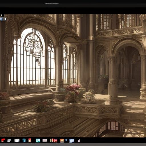 Epic Palace Windows: Atmospheric Digital Painting