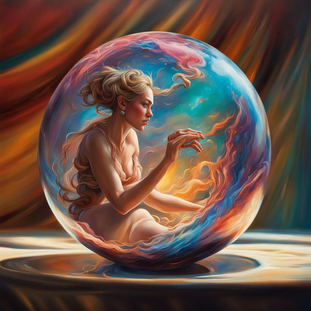 Hyperrealistic Lady Portrait with Splash Art Style