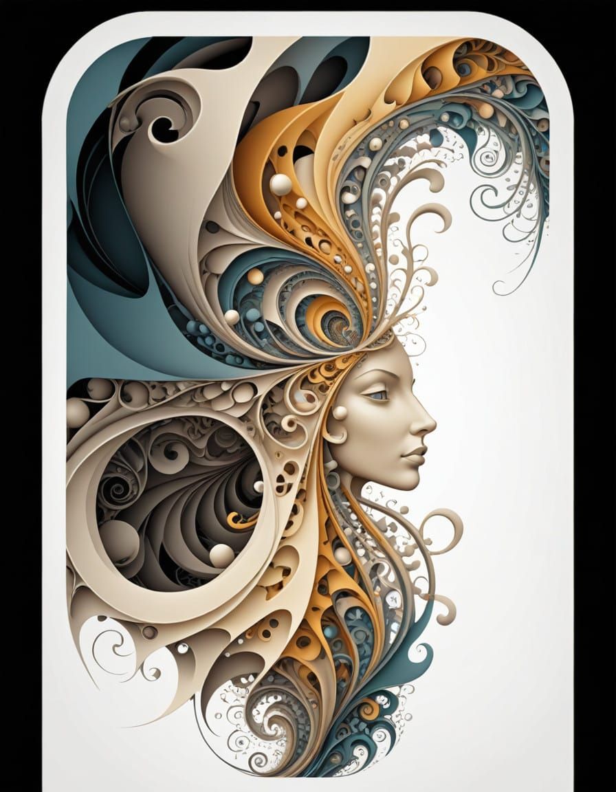 Fractal Tapestry in 3D Shading with Futuristic and Organic E...