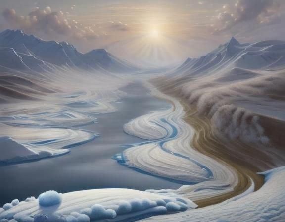 Frozen Lake Snowfall: A Winter Landscape