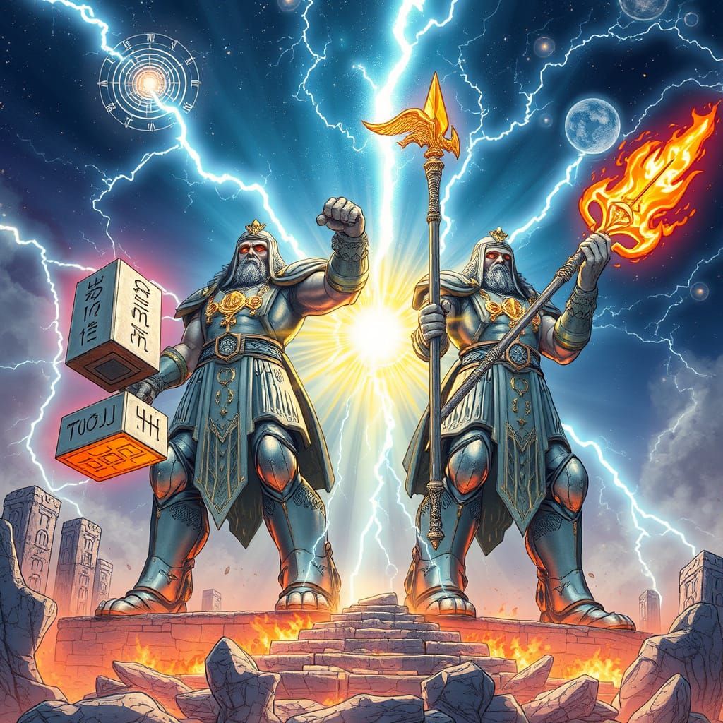 Twin Warrior Gods Prepare for Battle